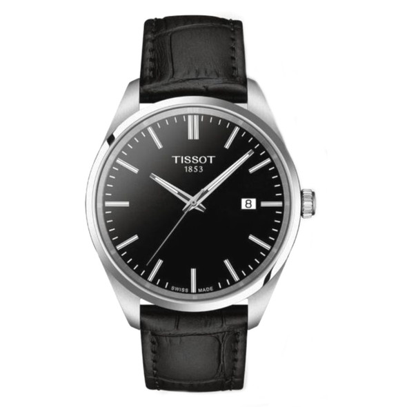Tissot PR 100 Men's Black Dial Leather Strap Quartz Watch T150.410.16.051.00
