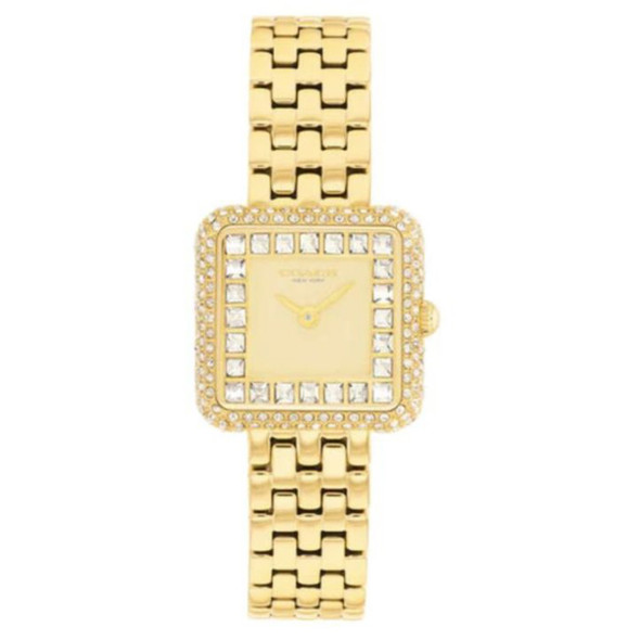 Coach Cass Women's Gold-Tone Crystal Accent Quartz Watch 14504559