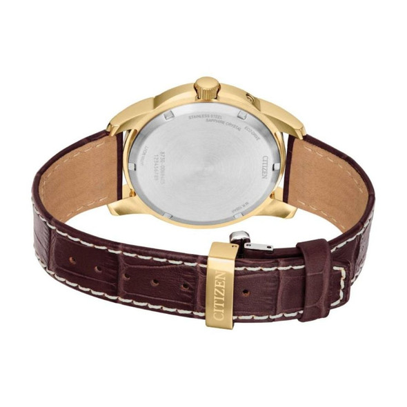 Citizen Men's Calendrier Eco-Drive Moonphase Leather Strap Watch BU0082-06P