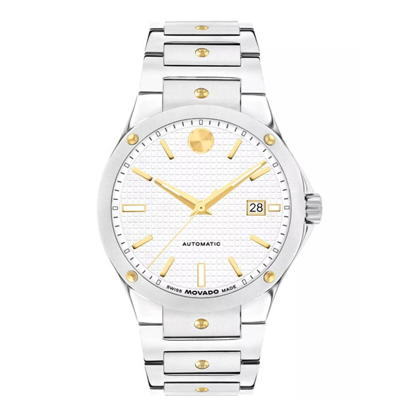Movado SE Automatic Two-Tone White Dial Swiss Made Men's Watch 0607932