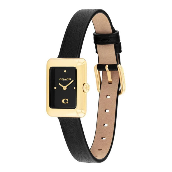 Coach Women's Mara Black Leather Strap Quartz Analog Watch 14504616