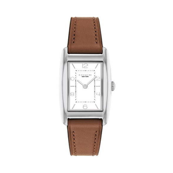 Coach Women's Reese Brown Leather Strap White Dial Quartz Watch 14504311