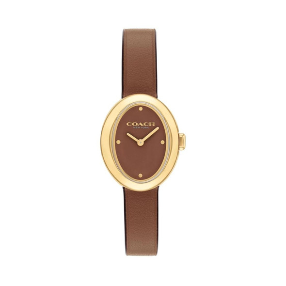 Coach Women's Sammy Quartz Gold-Tone Brown Dial Leather Strap Watch 14504426