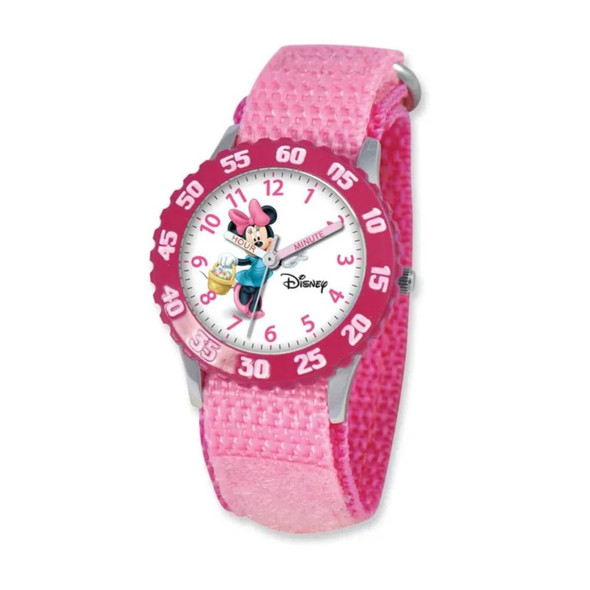 Disney Minnie Mouse Time Teacher Kids Pink Dial Quartz Watch XWA3583