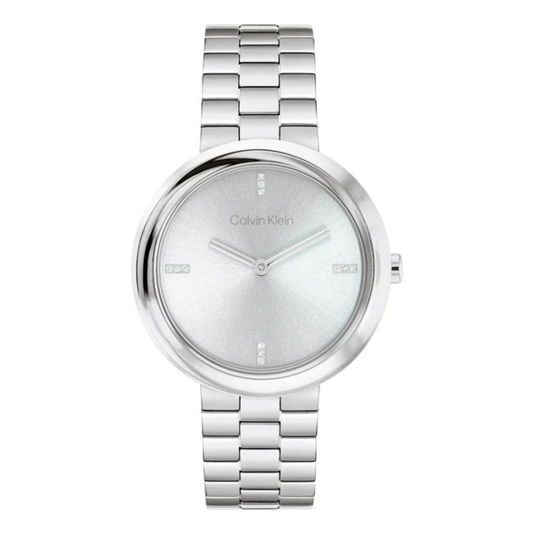 Calvin Klein Twisted Bezel Women's Silver Dial Quartz Watch 25100093