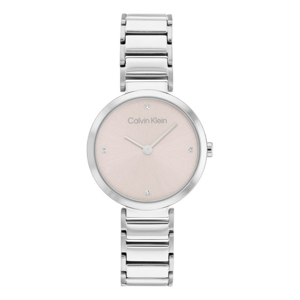 Calvin Klein Minimalistic T Bar Women's Pink Dial Quartz Watch 25200138