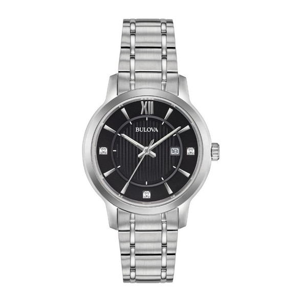 Bulova Classic Women's Black Dial Quartz Watch 96P185