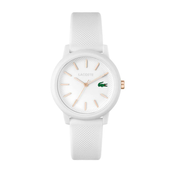 Lacoste 12.12 Women's White Silicone Strap Quartz Watch 2001211