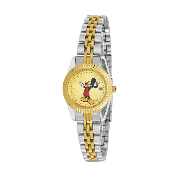 Disney Adult Size Two-Tone Moving Arms Mickey Mouse Quartz Watch XWA4402