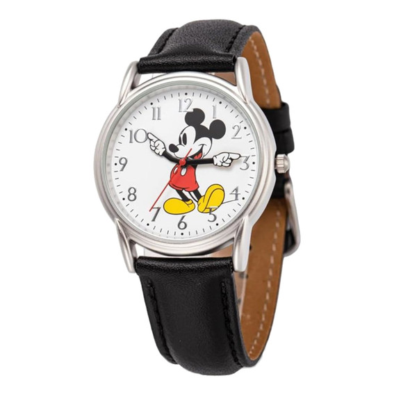 Disney Mickey Mouse Cardiff Adult Unisex Quartz Leather Strap Watch WDS001236