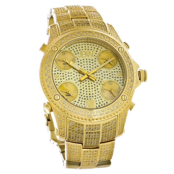 JBW Jet Setter Men's 5 Time Zones Diamond Quartz Watch JB-6213-A
