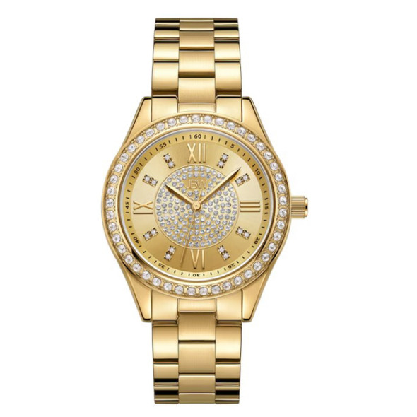 JBW Diamond Mondrian 34 18k Gold Plated Diamond and Crystal Quartz Watch J6388A