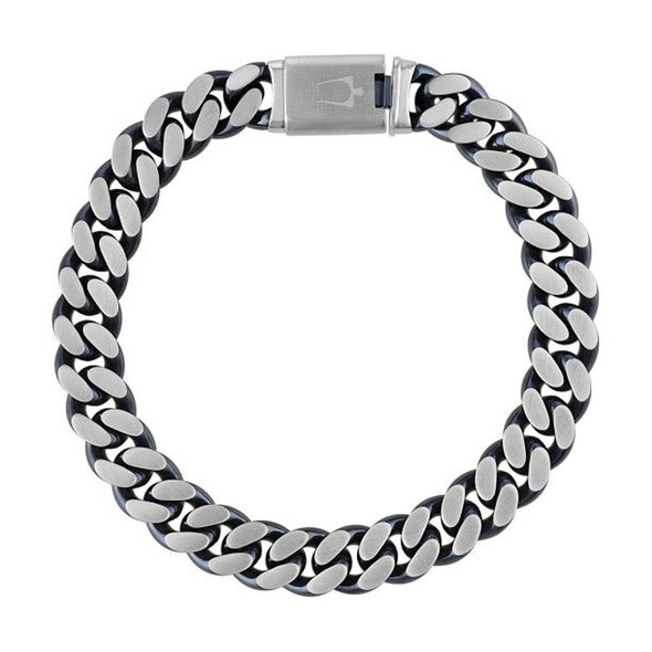 Bulova Men's Stainless Steel Curb Chain Bracelet BVB1015