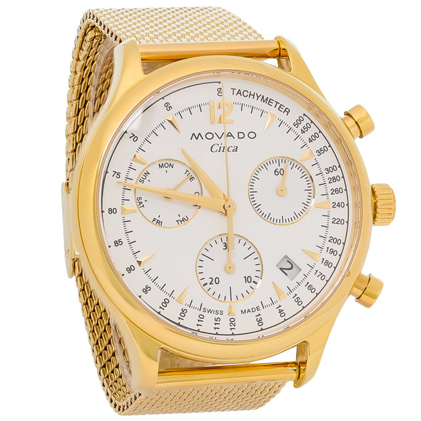 Movado Circa Men's Gold Tone PVD Chronograph Quartz Watch 3650138
