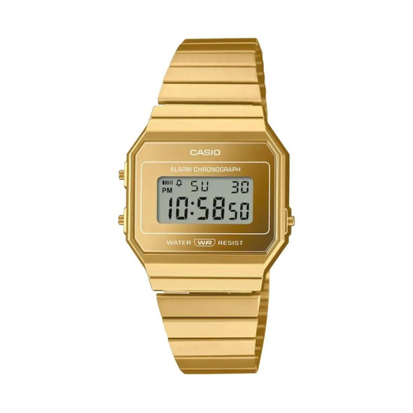 Casio Vintage A700 Series Unisex Gold Bracelet Quartz Watch A700WEVG-9AVT