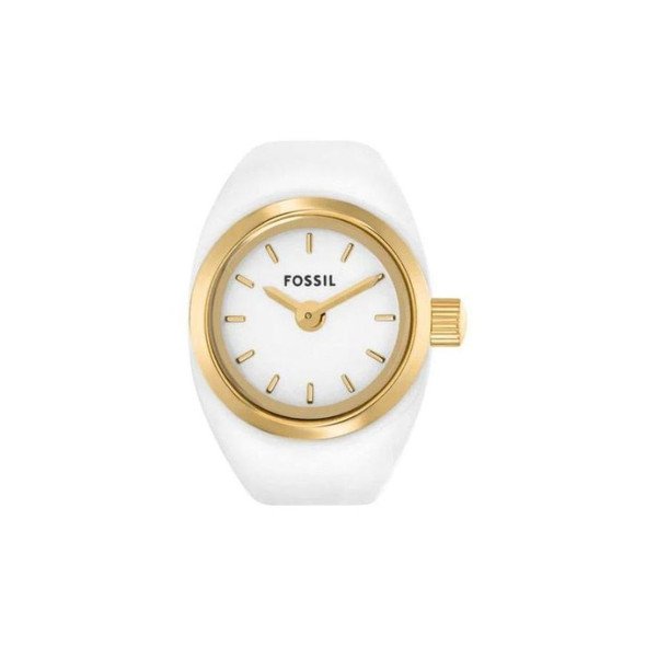 Fossil Watch Ring Women's White Dial Quartz Watch Ring ES5412