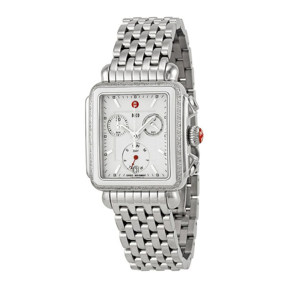 Michele Deco Diamond Women's Chronograph White Dial Quartz Watch MWW06P000189