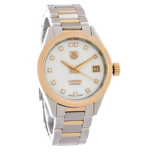 Tag Heuer Carrera Women's Diamond 18kt Rose Gold Automatic Watch WAR2452.BD0777