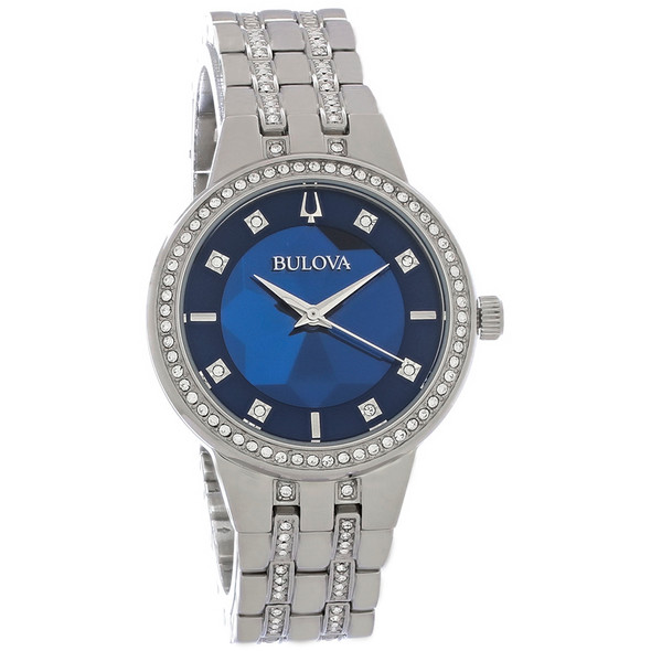 Bulova Women's Phantom Blue Dial Stainless Steel Crystal Quartz Watch 96L276