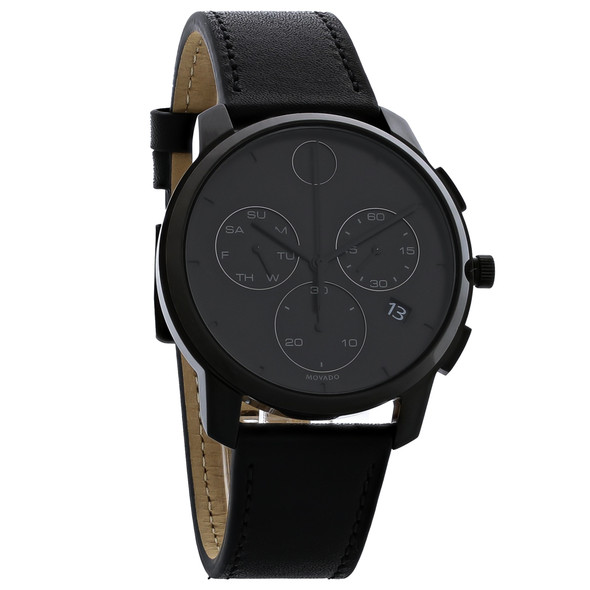Movado Bold Thin Mens Black PVD Stainless Steel Swiss Quartz Watch 3600632
