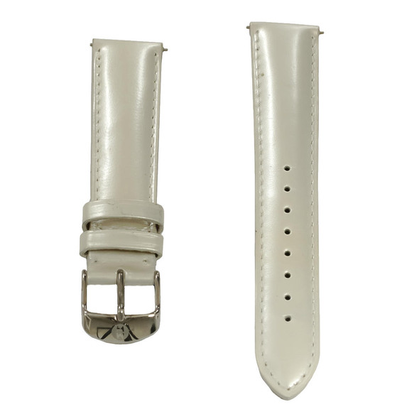Michele Women's 16mm Off White Leather Watch Band Strap 301720708