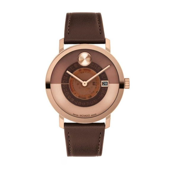 Movado BOLD Evolution 2.0 Men's Stainless Steel & Leather Quartz Watch 3601226
