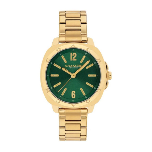 Coach Kitt Women's Gold-Tone Stainless Steel Green Dial Quartz Watch 14504535