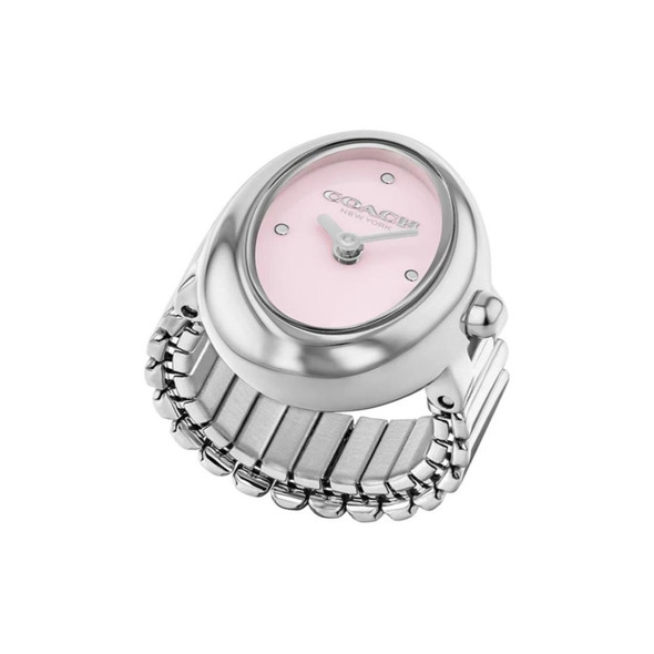 Coach Sammy Women's Pink Dial Stainless Steel Quartz Ring Watch 14504624