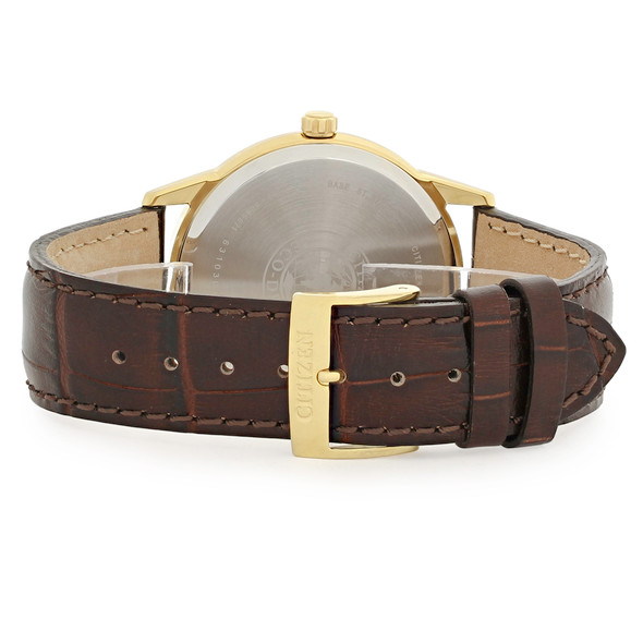 Citizen Men's Eco-Drive Brown Leather Watch AW1232-04A