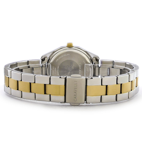 Caravelle By Bulova Crystal Women's Two Tone Stainless Steel Quartz Watch 45M113