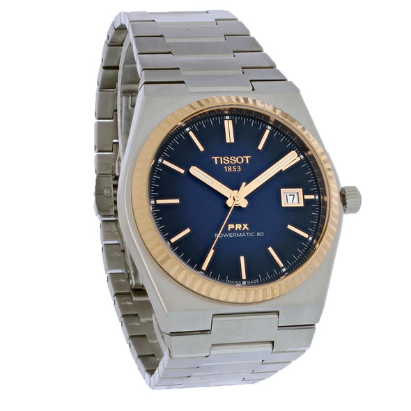 Tissot PRX Men's 18k Rose Gold Bezel Automatic Watch - T931.407.41.041.00