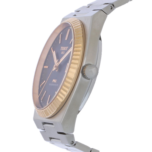 Tissot PRX Men's 18k Rose Gold Bezel Automatic Watch - T931.407.41.041.00