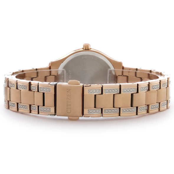 Citizen Eco-Drive Silhouette Women's Crystal Rose Gold Tone Watch - FE1233-52A