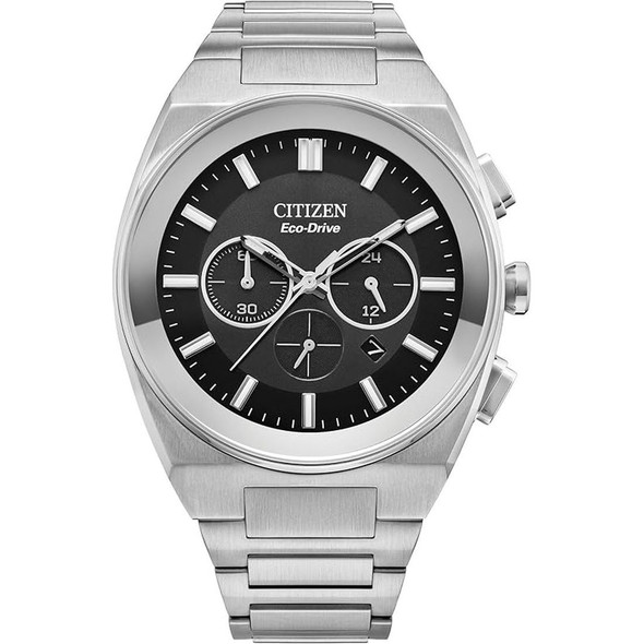 Citizen Axiom Eco-Drive Men's Black Dial Stainless Steel Watch - CA4580-50E