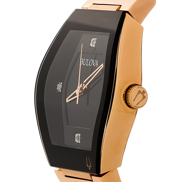 Bulova Gemini Women's Diamond Rose Gold Plated Stainless Quartz Watch - 97P158
