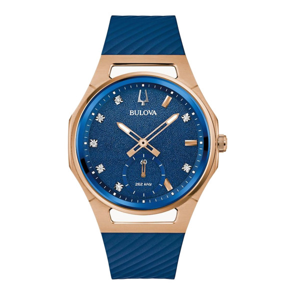 Bulova CURV (Marc Anthony Edition) Women's Blue Dial Quartz Watch - 97P174