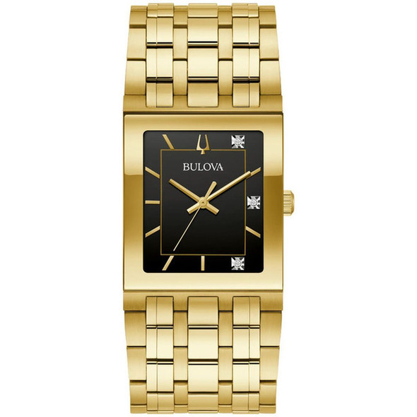 Bulova Quadra Men's Black Dial Quartz Watch - 97D132