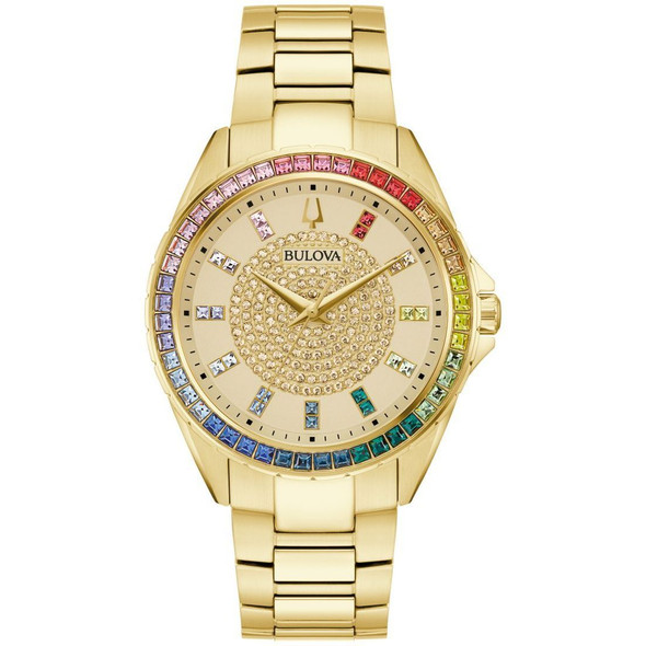 Bulova Phantom Men's Crystal Champagne Dial Quartz Watch - 97A179
