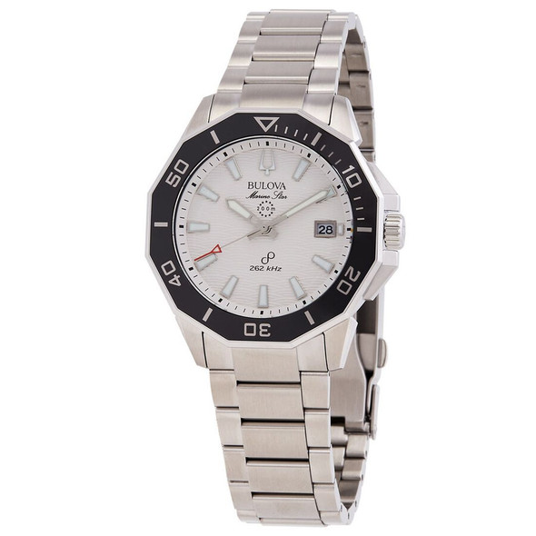 Bulova Marine Star Precisionist Men's Quartz White Dial Watch - 96B426