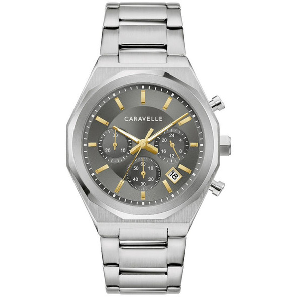 Bulova Caravelle Dress Collection Men's Grey Dial Quartz Watch - 43A158