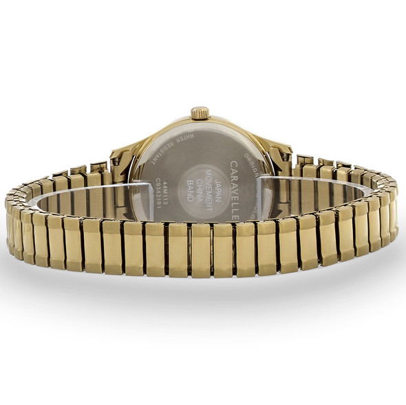 Caravelle By Bulova Women's White Dial Gold Tone Expansion Watch - 44M113