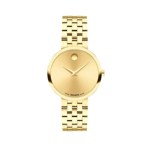 Movado Museum Classic Women's Gold Dial Quartz Watch - 0608009