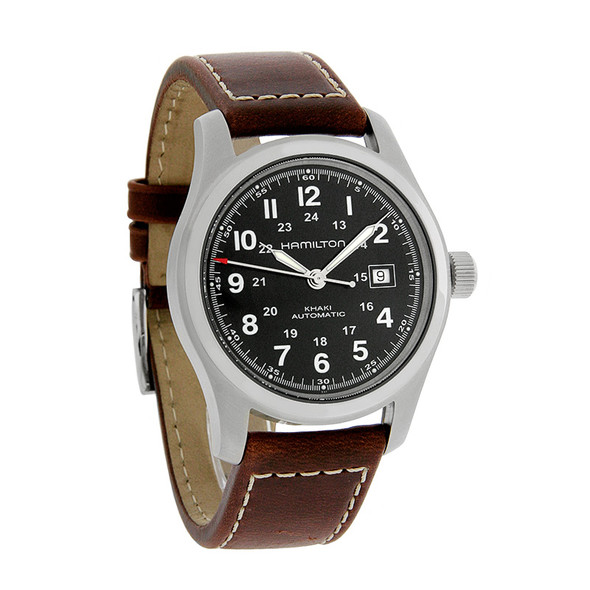 Hamilton Khaki Field Men's Brown Leather Swiss Automatic Watch - H70455533