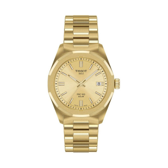 Tissot PRC 100 Solar Women's Champagne Dial Quartz Watch T151.822.33.021.00