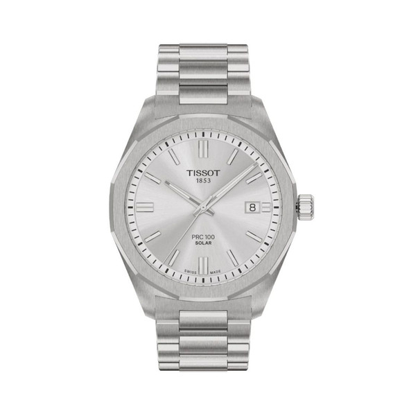 Tissot PRC 100 Solar Men's Silver Dial Quartz Watch T151.422.11.031.00