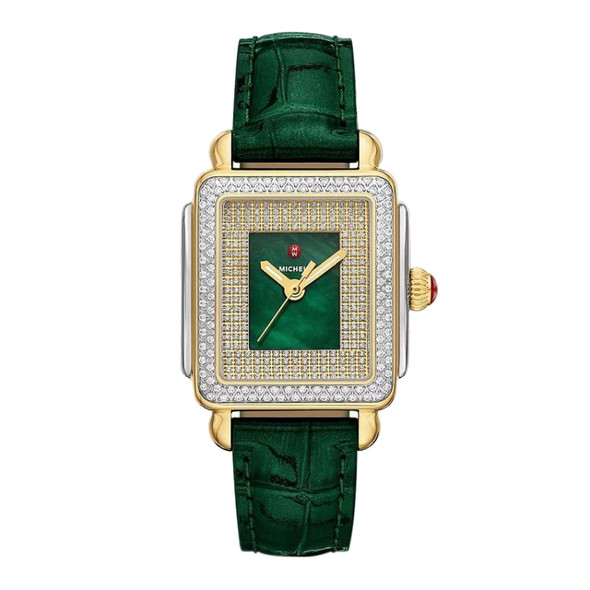 Michele Deco Madison Mid Women's Green MOP Quartz Watch MWW06G000048