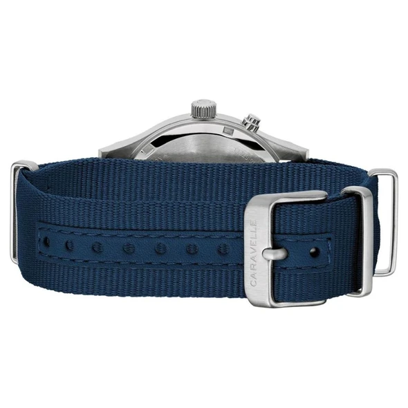 Caravelle by Bulova Field Light-Up Men's Blue Dial Quartz Watch 43C126
