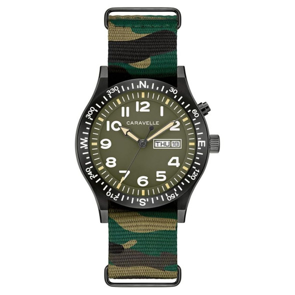 Caravelle by Bulova Light up Men's Green Dial Quartz Watch 45C121