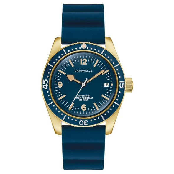 Caravelle by Bulova Vintage Sea Hunter Men's Blue Dial Automatic Watch 44B129