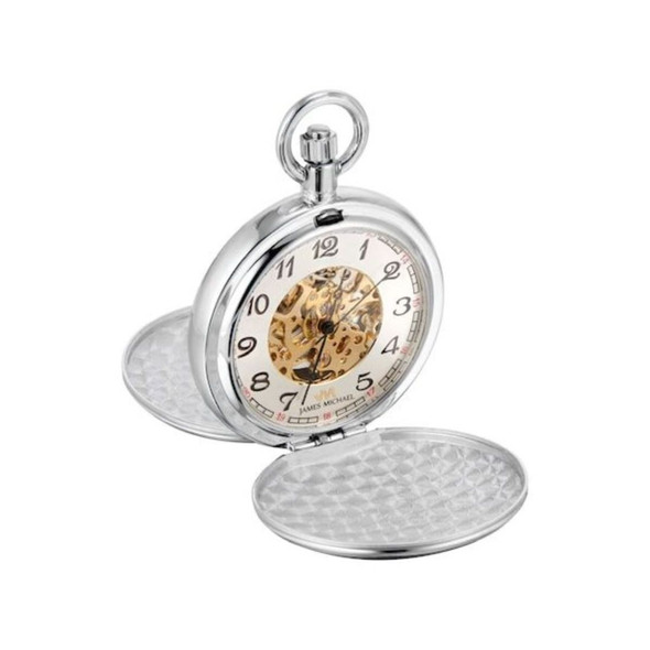 James Michael Men's Double Cover Pocket Watch PMA011003W